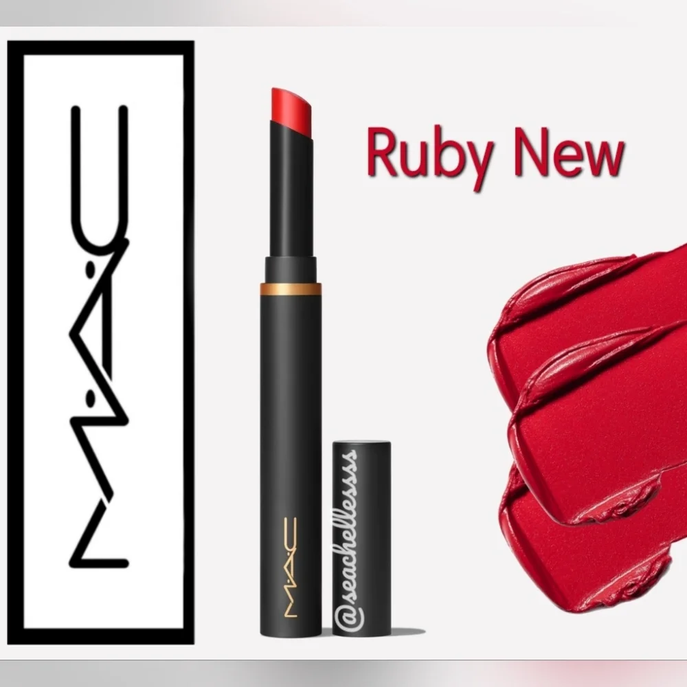 Mac Cosmetics Powder Kiss Velvet Blur Slim Stick Lipstick | Ruby New | Brand New